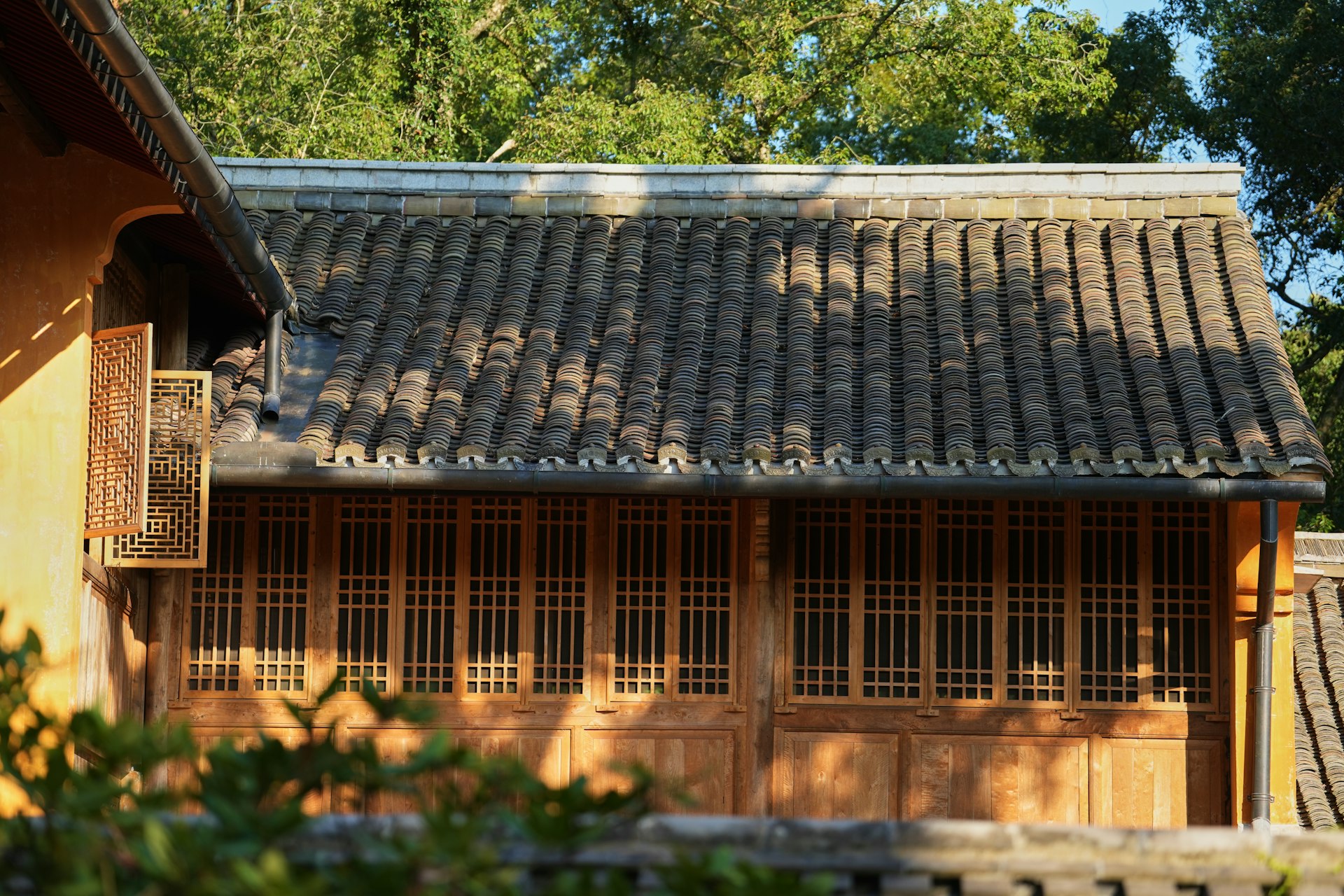 a building with a roof